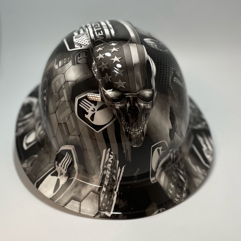 New Full Brim Hard Hat Custom Hydro Dipped Veteran Punisher!